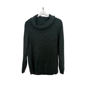 AB Studio Emerald Green Cowlneck Sweater Dark Green Loose Turtleneck Size XL